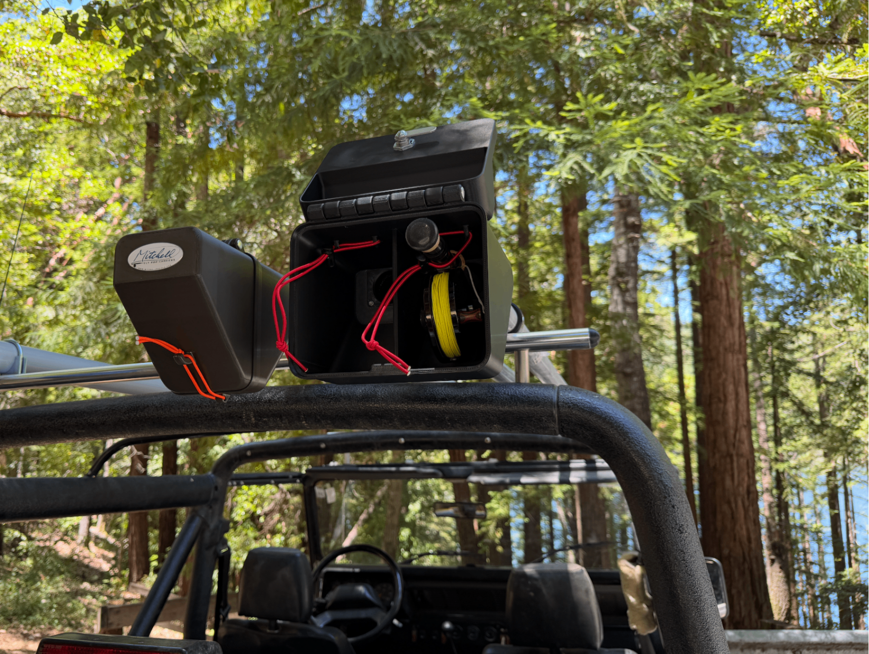 Mitchell Pacific locking fly rod carrier